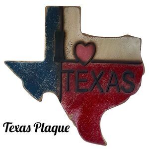 Montana West 16” I “Heart” Texas State Shaped Hand Painted Wooden Plaque